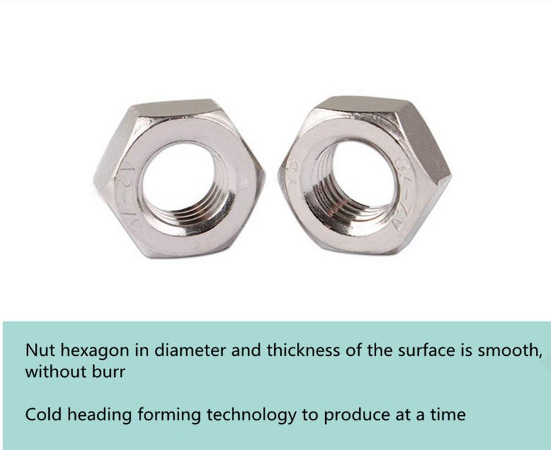RuoFeng Stainless Steel Hex Nut Pack of 50 (M6) - Image 3